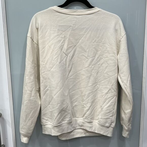 Disney Women's Winnie the Pooh Bear Cream White Crew Neck Sweatshirt Sz Large - Picture 6 of 6